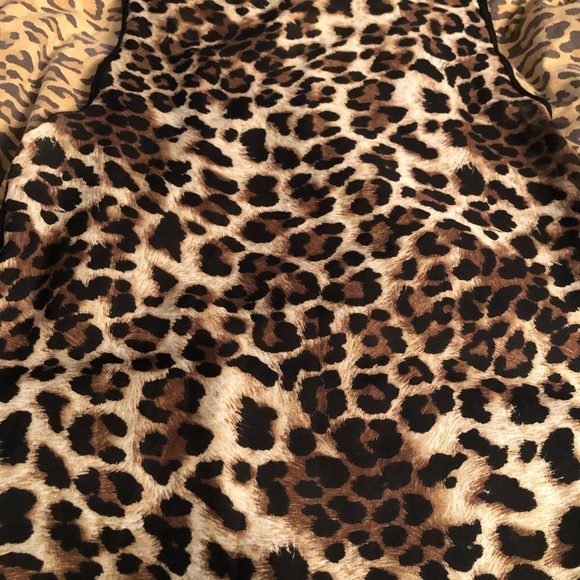 Wet Seal large black & leopard print high low tank with sheer back - Picture 12 of 15